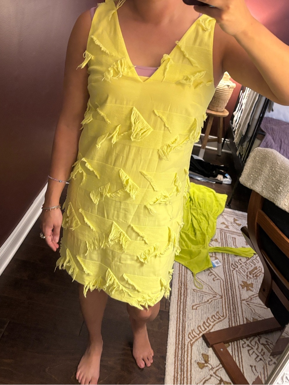 💛 MAEVE Fringework Shift Dress from Anthropologie